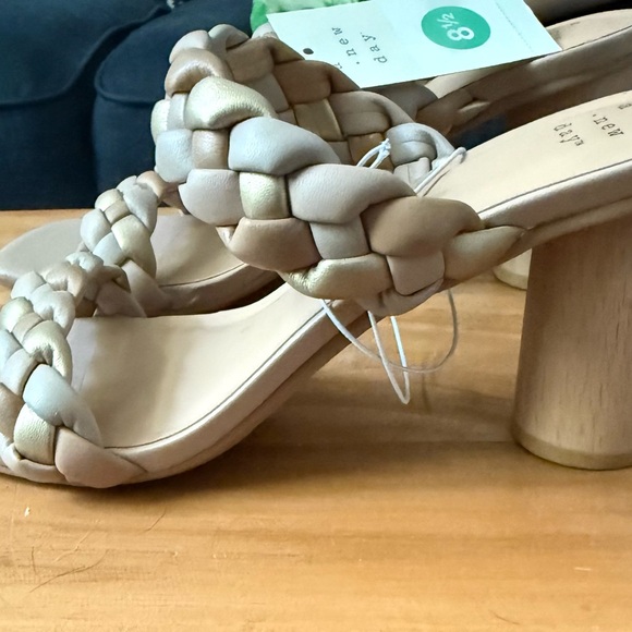 A New Day Women's Braided Sandals - Cream and Gold NWT - Picture 2 of 2